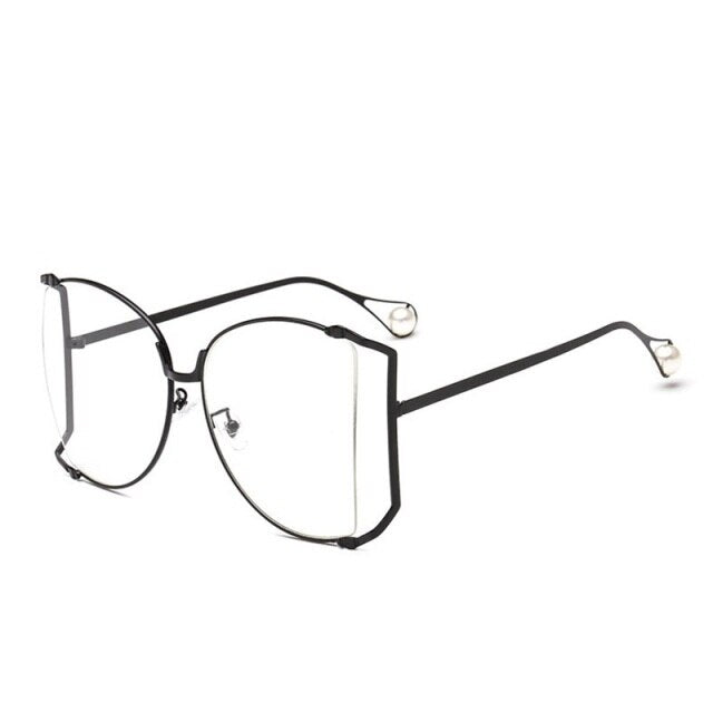 Half Frame Hollow Fashion Gold Transparent Square Sunglasses for Women - Women Sunglasses - DYAVOR®