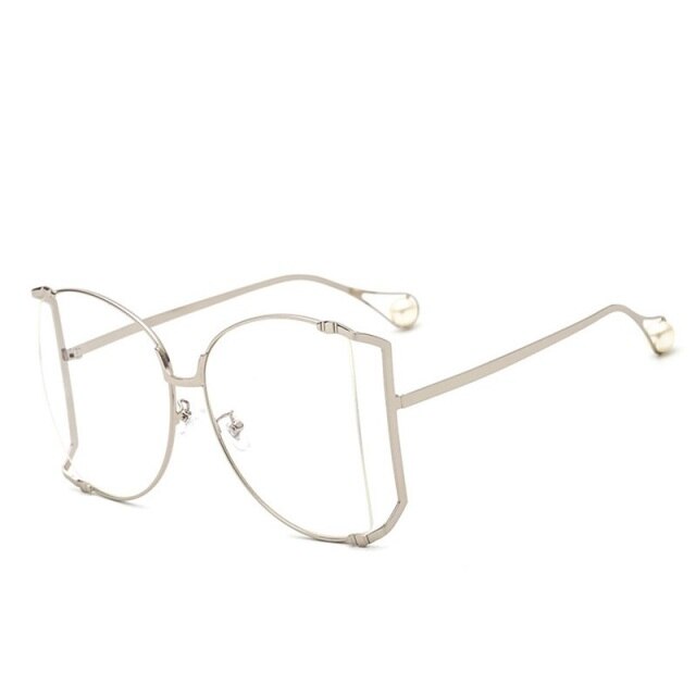 Half Frame Hollow Fashion Gold Transparent Square Sunglasses for Women - Women Sunglasses - DYAVOR®