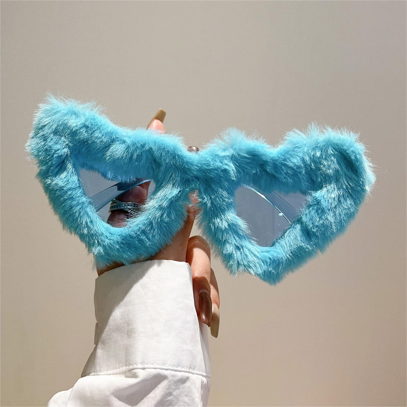 Unisex Heart Shaped Furry Fashion Vintage Retro Style UV400 Sunglasses - Unisex Sunglasses - DYAVOR®