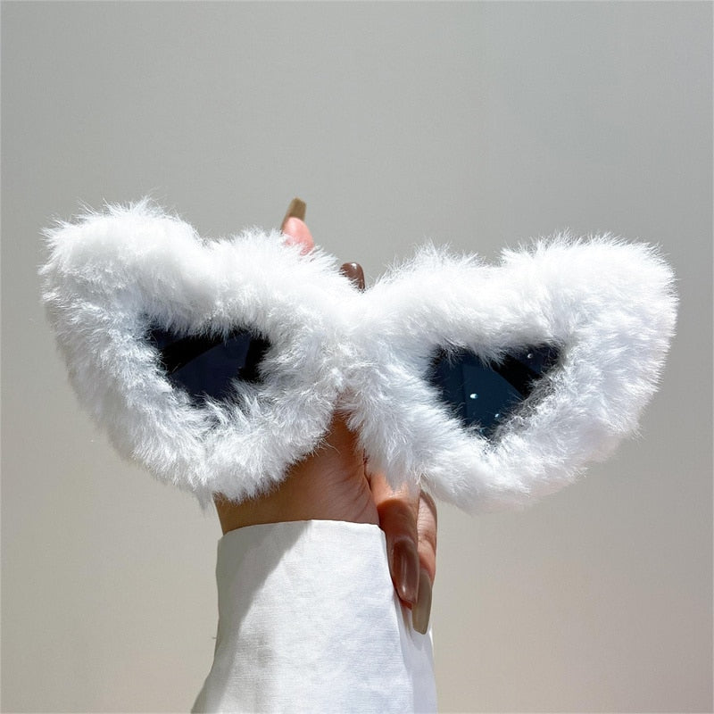 Unisex Heart Shaped Furry Fashion Vintage Retro Style UV400 Sunglasses - Unisex Sunglasses - DYAVOR®