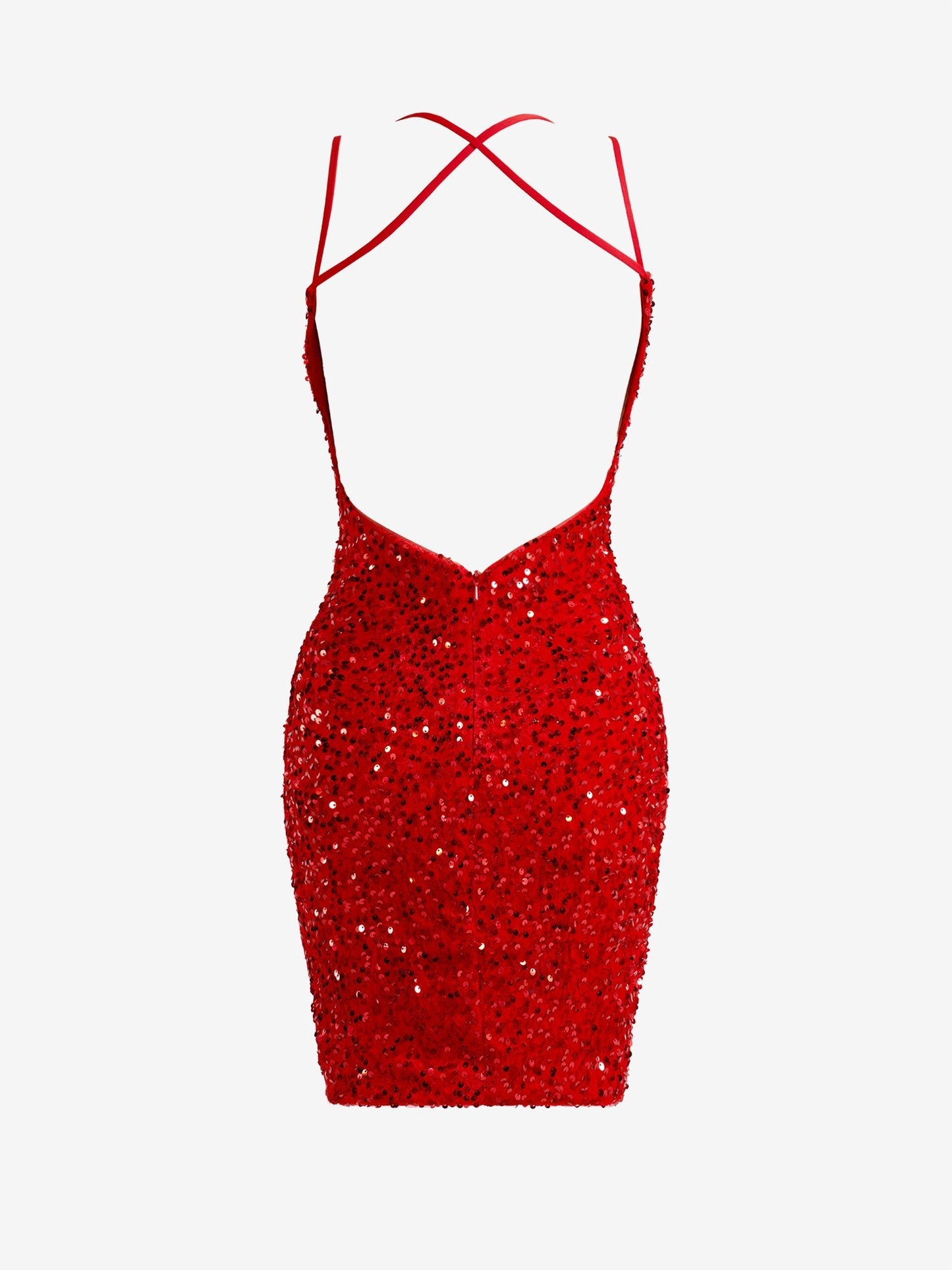 Heidi| Red Sheath Sequins Homecoming Dress with Slit - Homecoming Dress - DYAVOR®