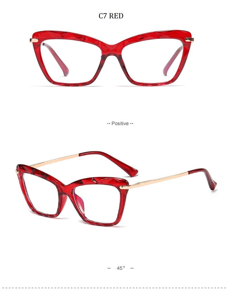 High Quality Geometric Element Frame Red Cat Glasses for Women - Women Sunglasses - DYAVOR®