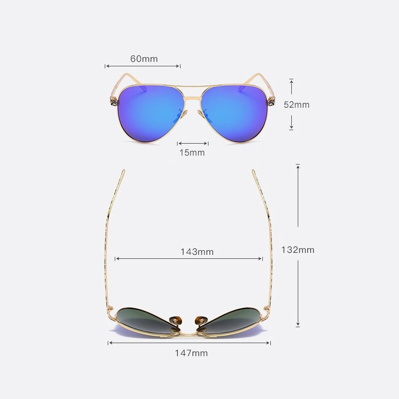 High Quality Pilot Sunglasses for Women with Polarized UV400 Mirror Lens - Women Sunglasses - DYAVOR®