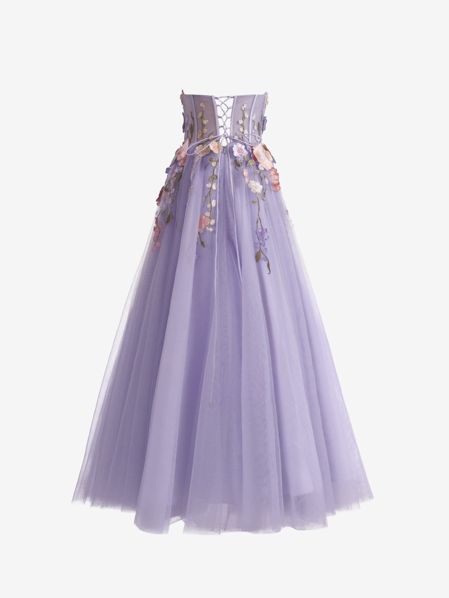 Hope | Lavender A-Line Strapless Tulle Homecoming Dress With 3D Flowers - Homecoming Dresses - DYAVOR®