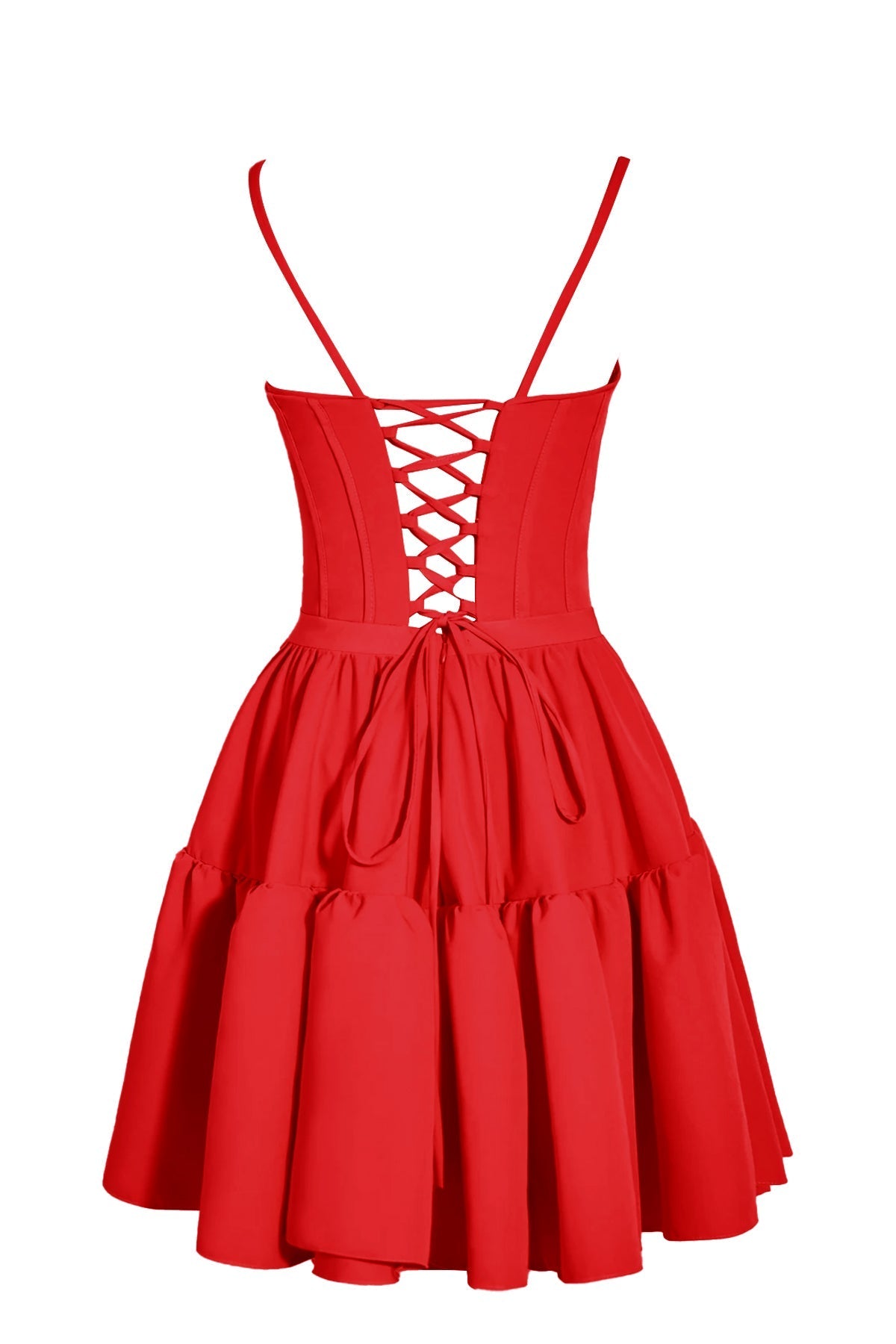 Mabel |A-line Ruffled Lace-Up Homecoming Dress - Homecoming Dress - DYAVOR®