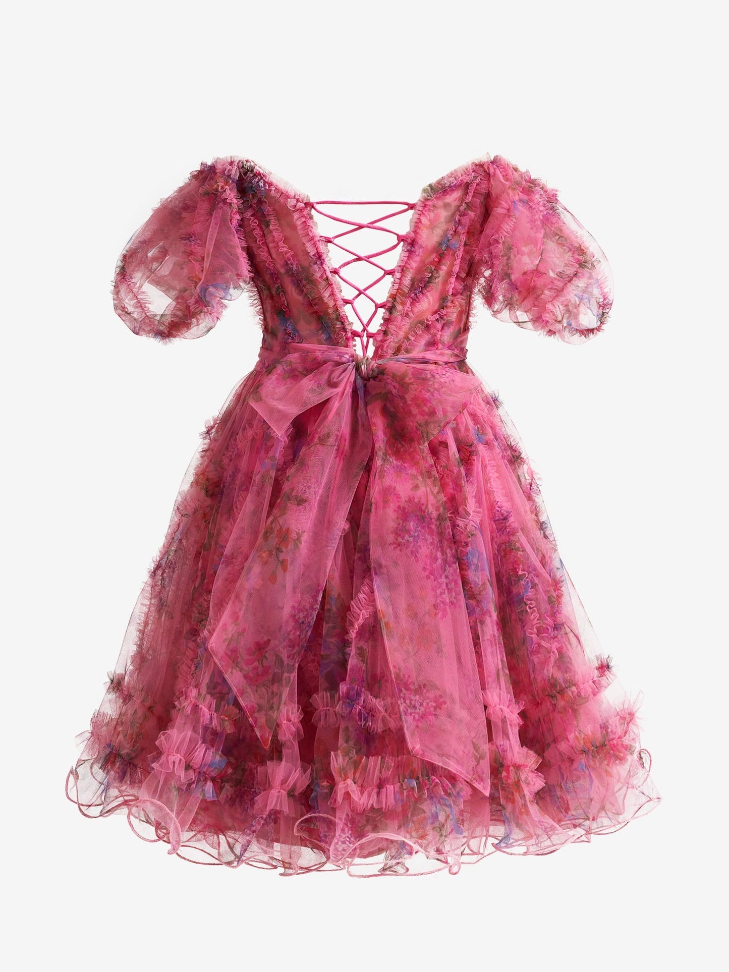Ivana | Pink A Line Off the Shoulder Floral Printed Homecoming Dress - Homecoming Dress - DYAVOR®