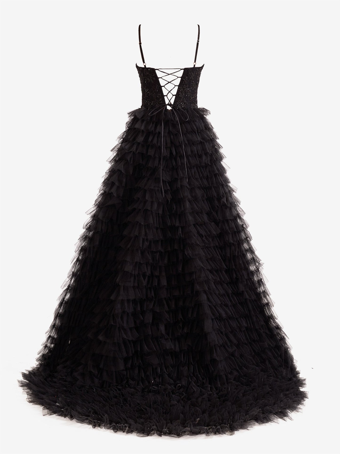 Jordan | A-Line Tiered Sequins Tulle Long Prom Dress - Prom Dress - DYAVOR®