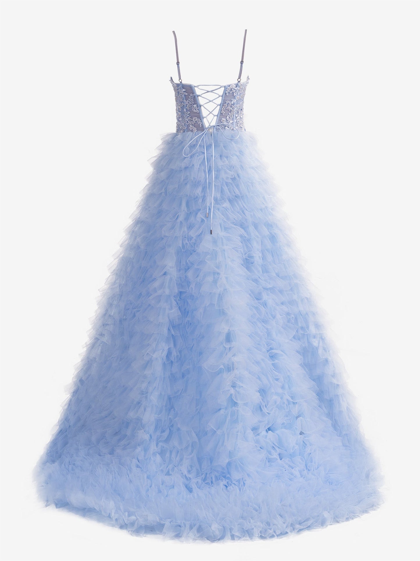 Jordan | A-Line Tiered Sequins Tulle Long Prom Dress - Prom Dress - DYAVOR®