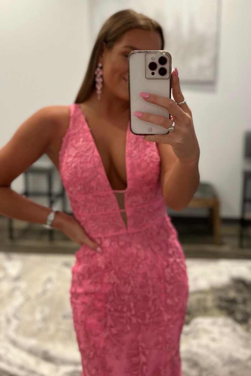 Kallie |Mermaid Plunge V Neck Lace Prom Dress - Prom Dress - DYAVOR®