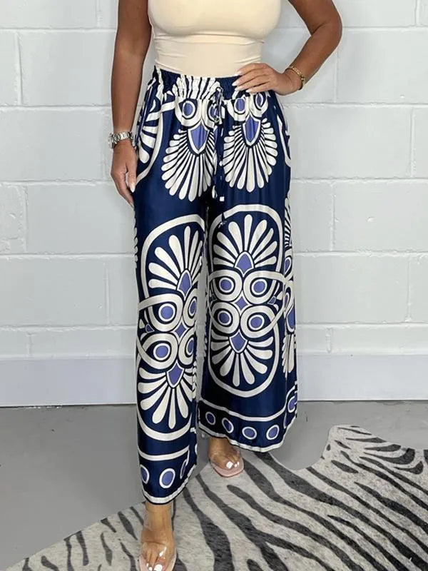 Casual Printed Satin Trousers - New Style - Loose Fit - Comfortable and Breathable - Spring/Summer/Fall - 05/112024 1 - DYAVOR®