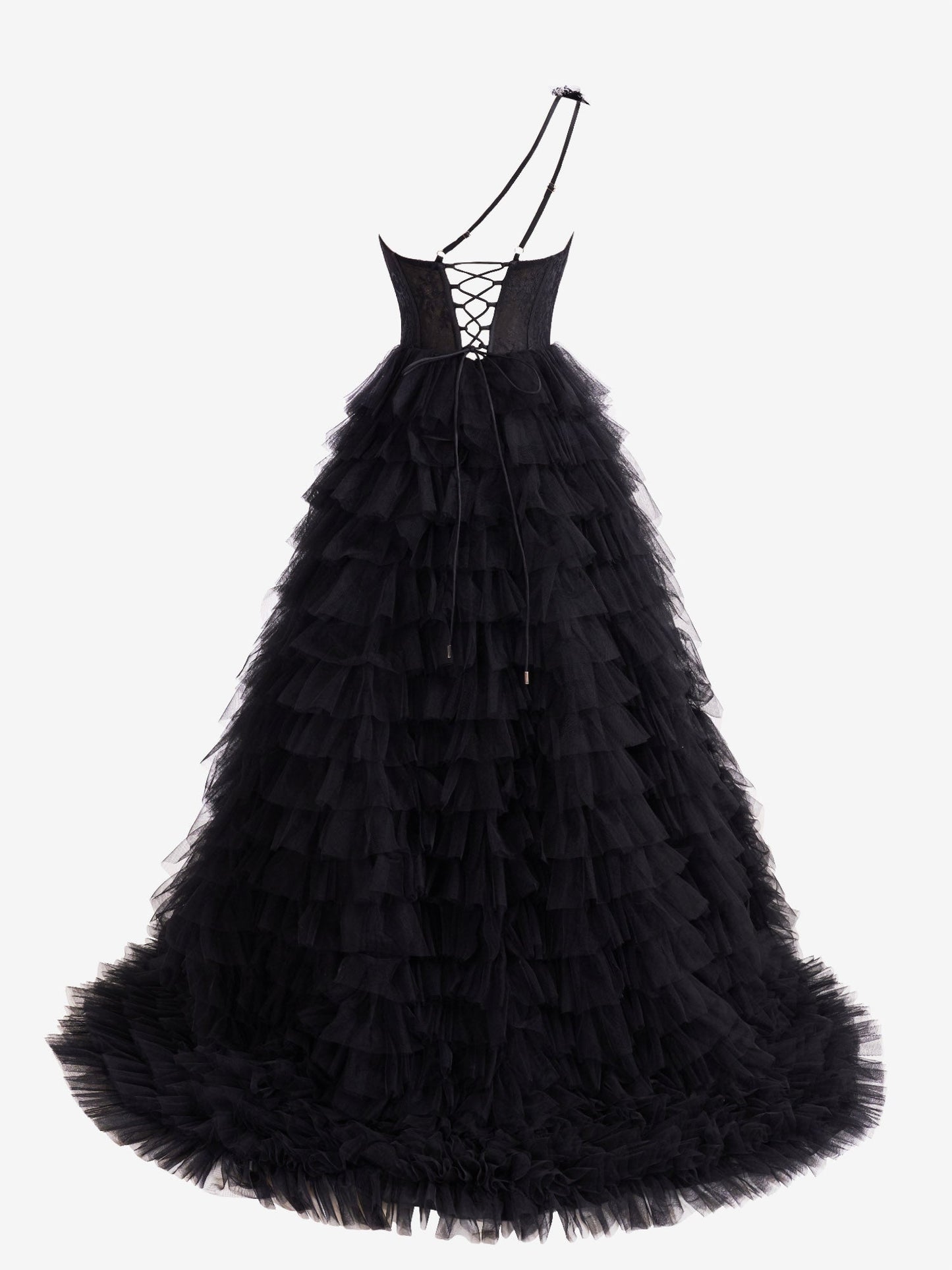 Kinsley | A Line One Shoulder Tiered Long Prom Dress - Prom Dress - DYAVOR®