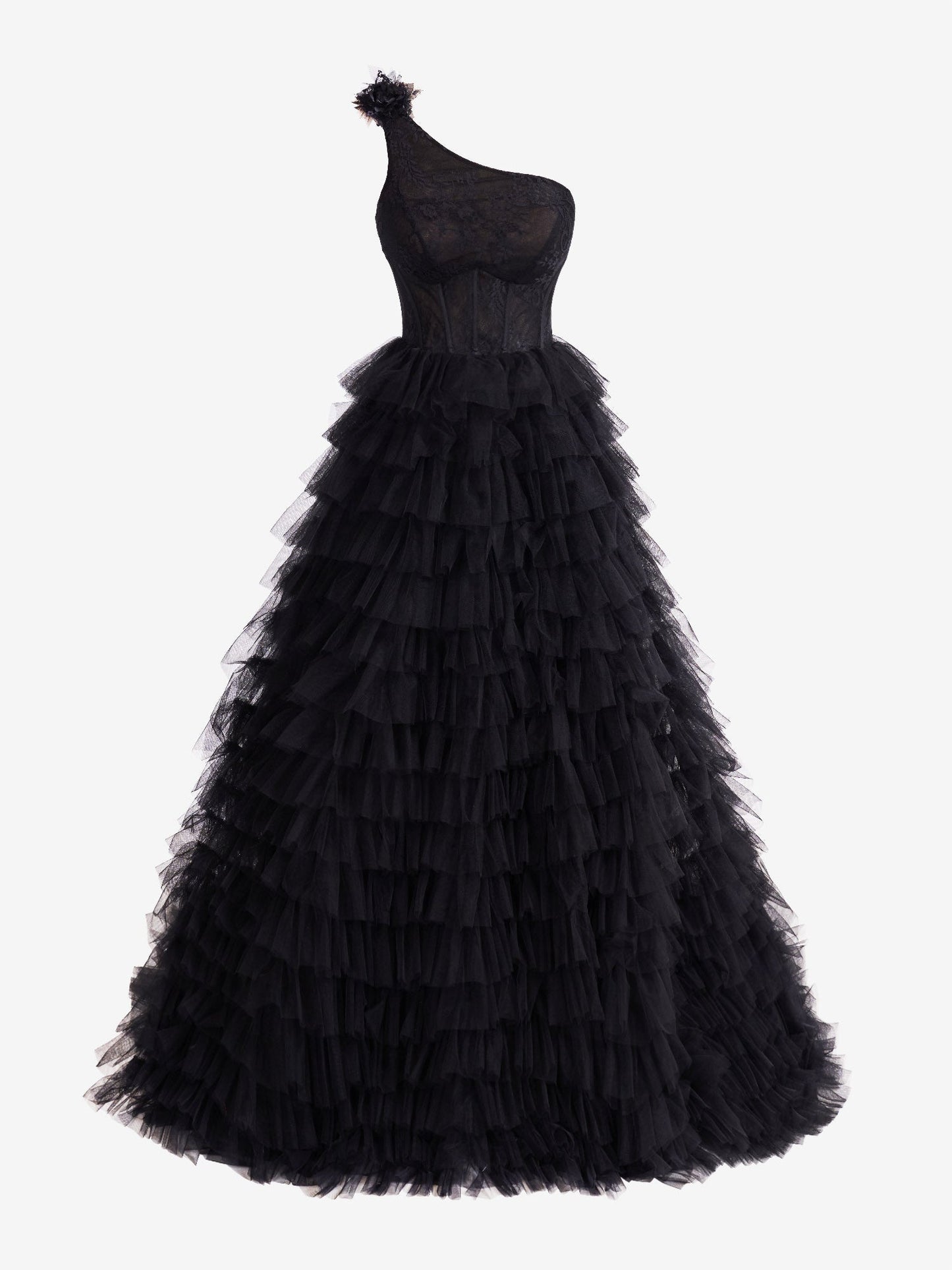 Kinsley | A Line One Shoulder Tiered Long Prom Dress - Prom Dress - DYAVOR®