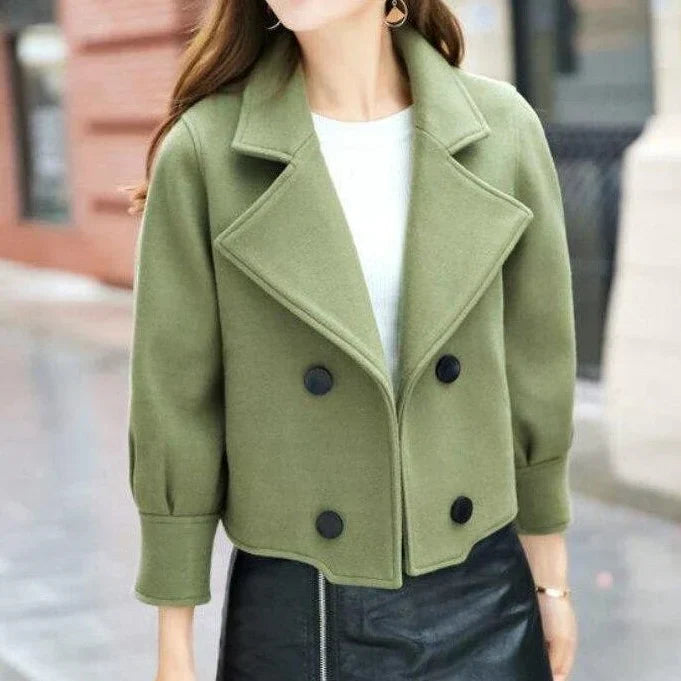 Jessa - a short monochrome women's coat - - DYAVOR®