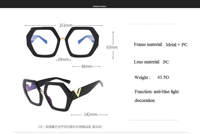 Leopard Fashion Women's Polygon Clear Glasses Reading Eyeglasses - Women Sunglasses - DYAVOR®