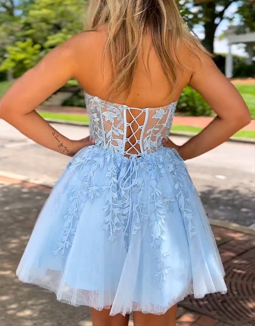 Yasmin |A-line Appliques Corset Homecoming Dress - Homecoming Dress - DYAVOR®