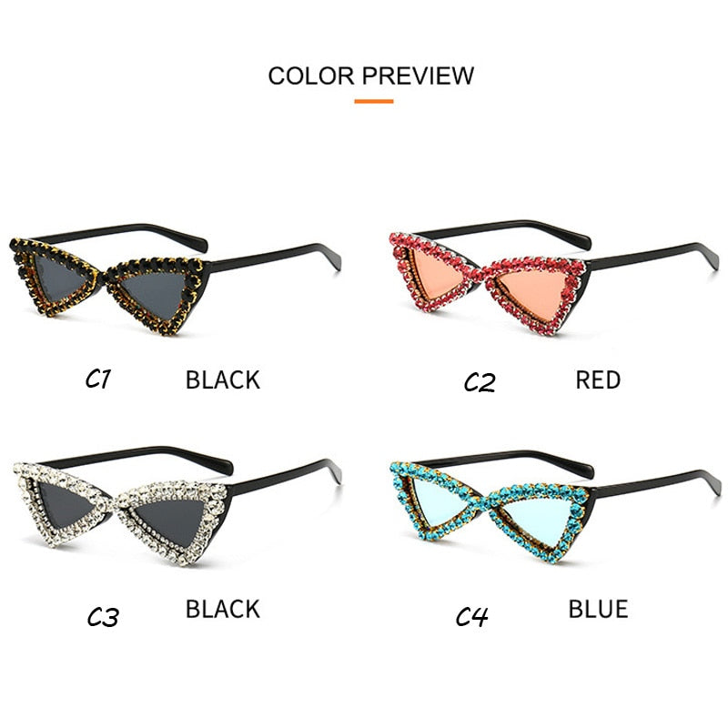 Women's Fashion Gradient Crystal Shades Luxury Cat Eyes Sunglasses - Women Sunglasses - DYAVOR®