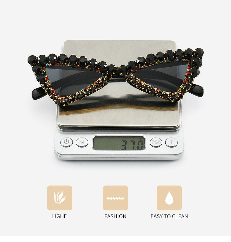 Women's Fashion Gradient Crystal Shades Luxury Cat Eyes Sunglasses - Women Sunglasses - DYAVOR®