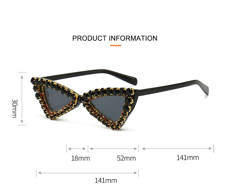 Women's Fashion Gradient Crystal Shades Luxury Cat Eyes Sunglasses - Women Sunglasses - DYAVOR®