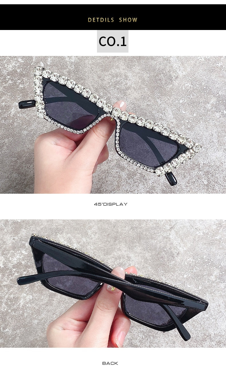 Women's Luxury Diamond Decor Cat Eyes Sexy Hip Hop Sunglasses - Women Sunglasses - DYAVOR®