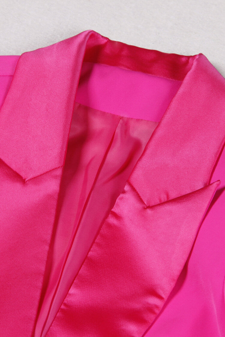 Luxury Feather Trim Cinch Waist Flared Leg Suit Pants Two Piece Blazer Set - Matching Sets - DYAVOR®