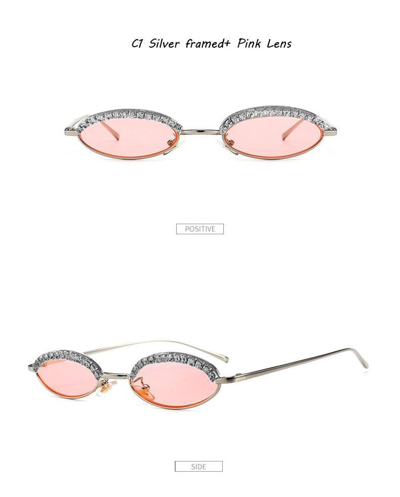 Women's Luxury Crystal Diamond Alloy Frame Cat Eye Sunglasses - Women Sunglasses - DYAVOR®
