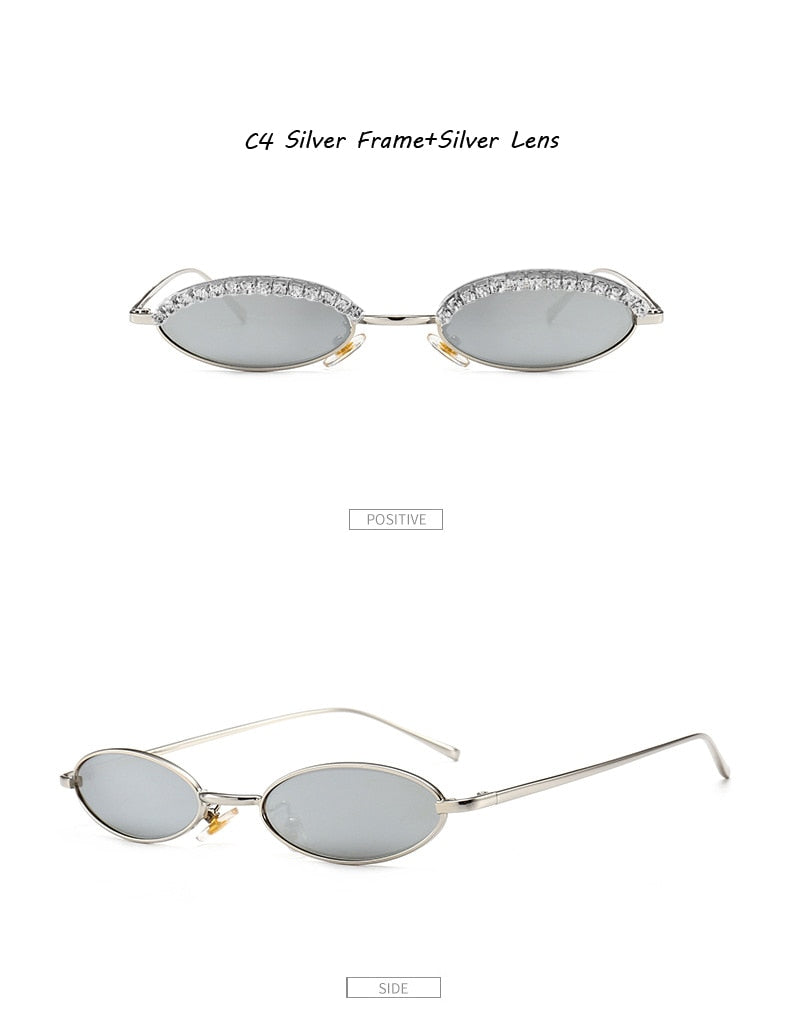 Women's Luxury Crystal Diamond Alloy Frame Cat Eye Sunglasses - Women Sunglasses - DYAVOR®
