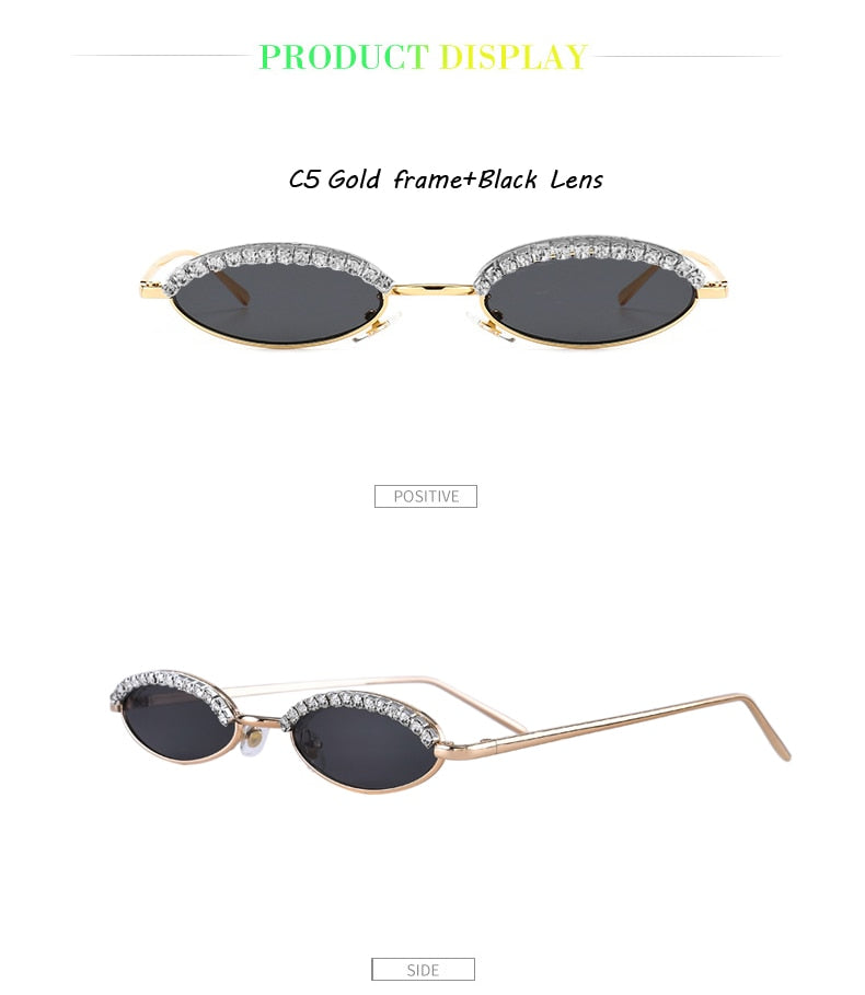 Women's Luxury Crystal Diamond Alloy Frame Cat Eye Sunglasses - Women Sunglasses - DYAVOR®