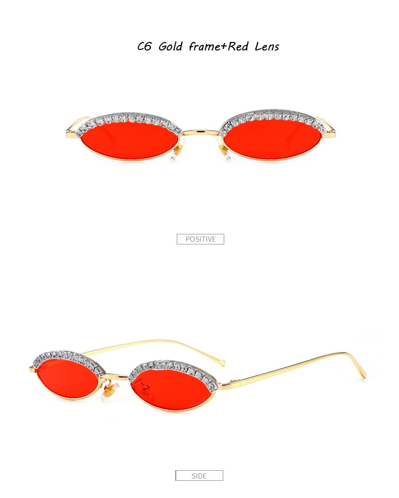 Women's Luxury Crystal Diamond Alloy Frame Cat Eye Sunglasses - Women Sunglasses - DYAVOR®
