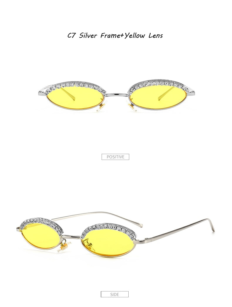 Women's Luxury Crystal Diamond Alloy Frame Cat Eye Sunglasses - Women Sunglasses - DYAVOR®
