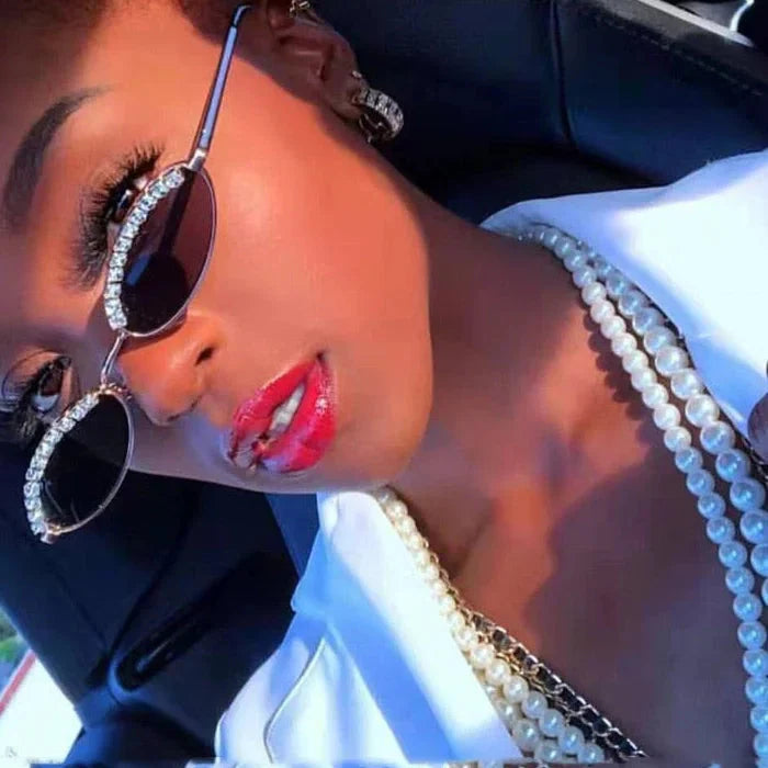 Women's Luxury Crystal Diamond Alloy Frame Cat Eye Sunglasses - Women Sunglasses - DYAVOR®
