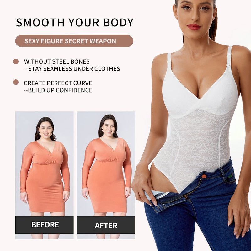 Women's Mesh Lace Padded Seamless Slim Waist Tummy Body Shaper Slimmers - Slimmers - DYAVOR®