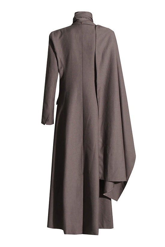Minimalist Lapel Long Sleeve Button Down Wrap Scarf Long Tailored Blazer - Blazers - DYAVOR®