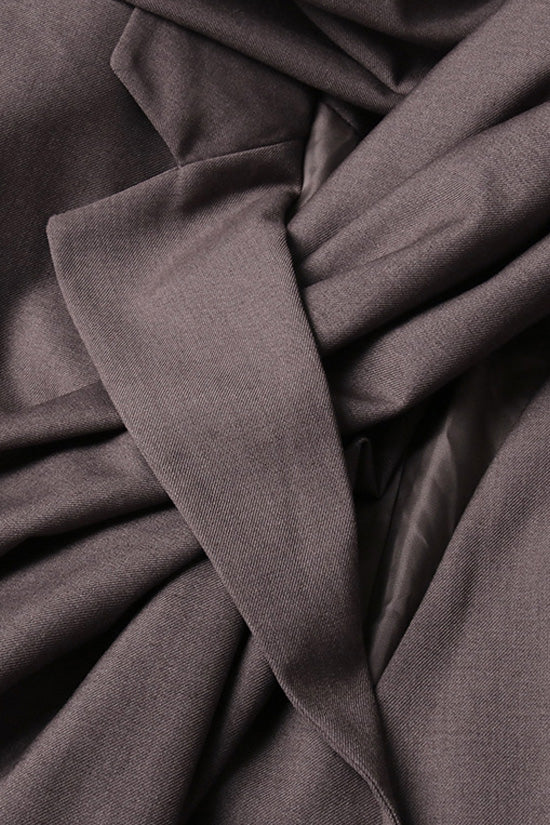 Minimalist Lapel Long Sleeve Button Down Wrap Scarf Long Tailored Blazer - Blazers - DYAVOR®