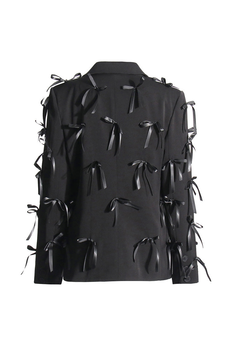 Modern Lapel Collar Long Sleeve Single Breasted Oversized Party Bow Blazer - Blazers - DYAVOR®