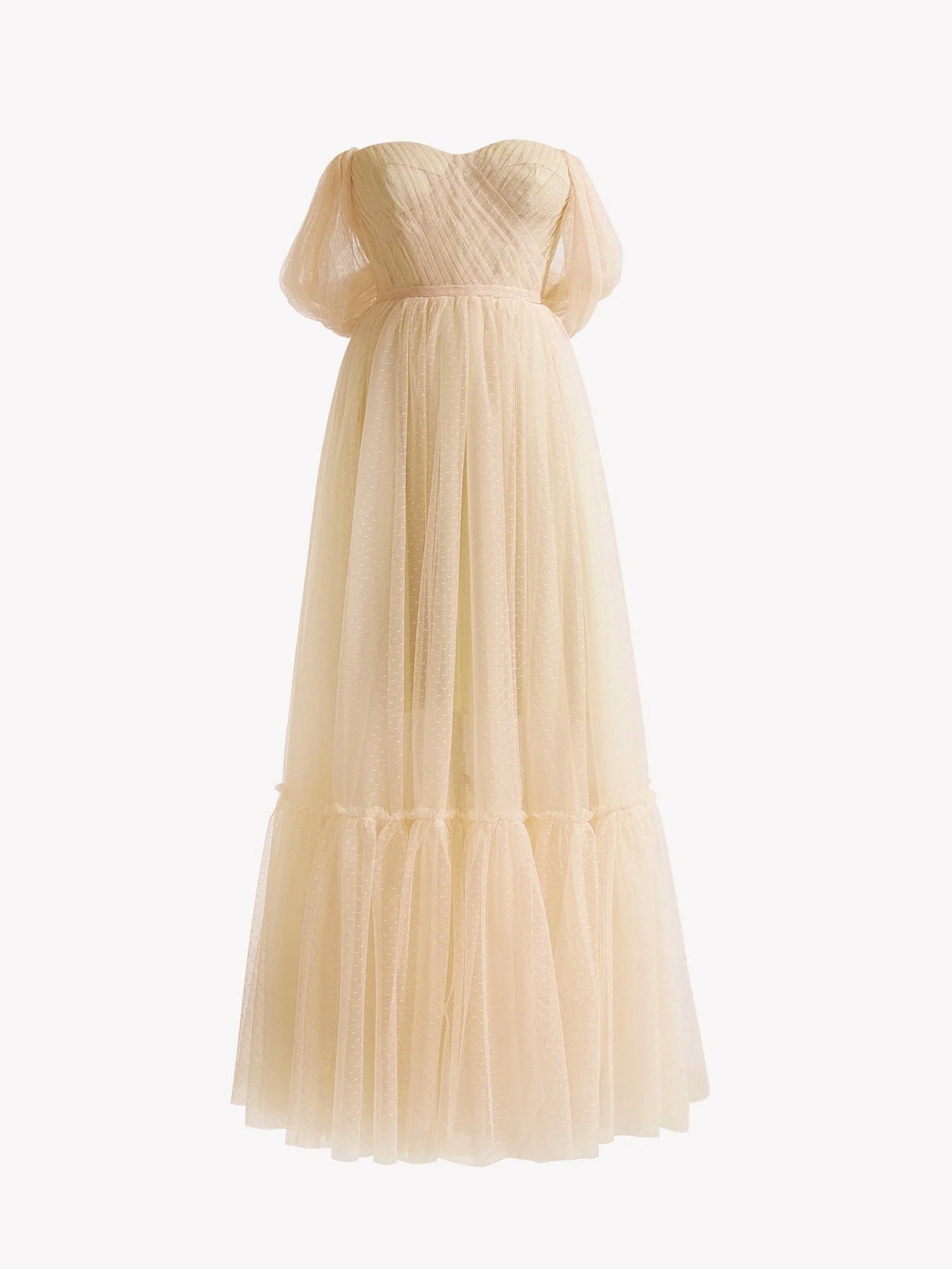 Nova | A-Line Champagne Tulle Sweetheart Tea-Length Prom Dress - Homecoming Dress - DYAVOR®
