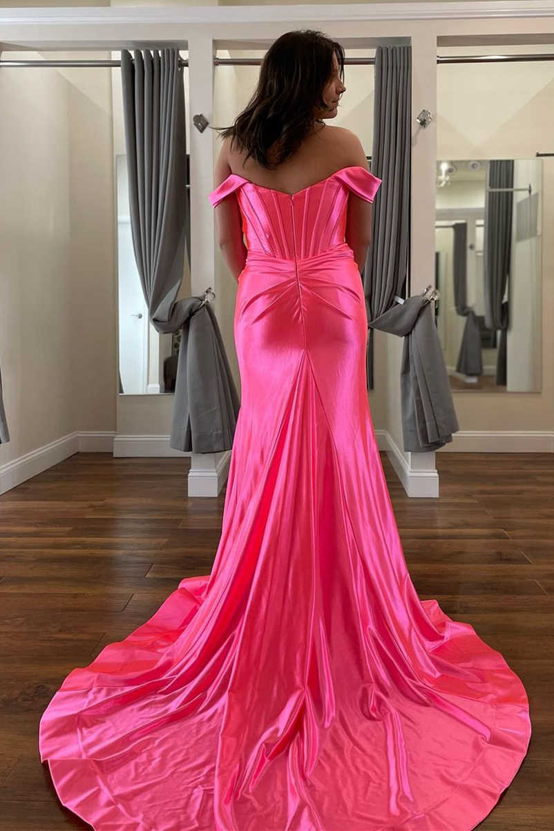 Off the Shoulder Royal Blue Prom Dress with Train - Prom Dresses - DYAVOR®
