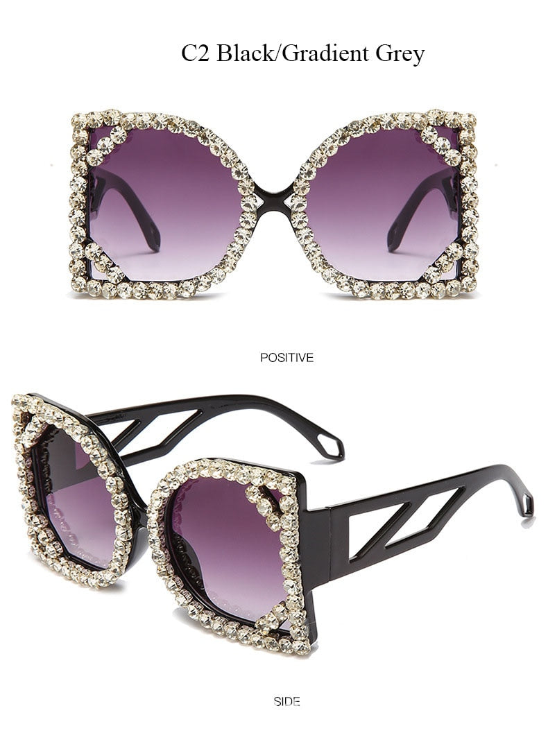 Crystal Designer Photochromic Gradient Shade Rimless Sunglasses - Women Sunglasses - DYAVOR®