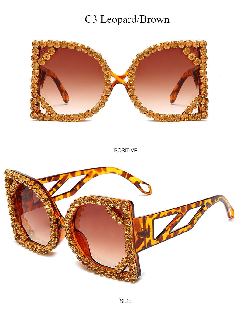 Crystal Designer Photochromic Gradient Shade Rimless Sunglasses - Women Sunglasses - DYAVOR®