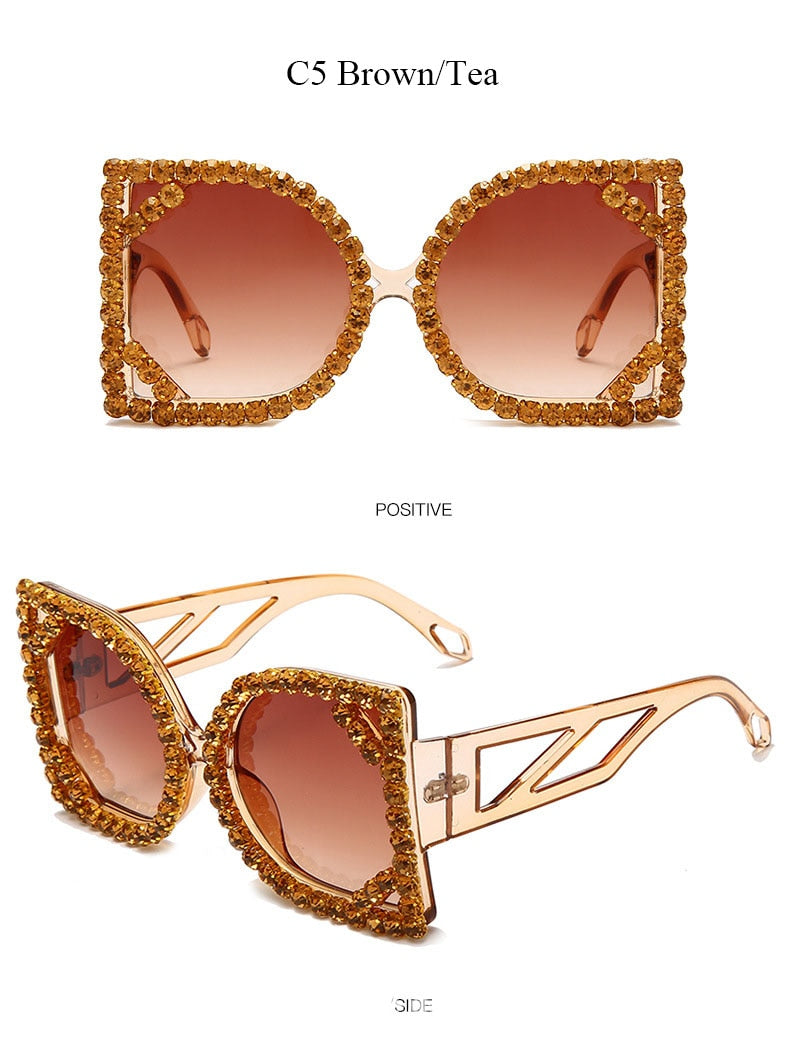 Crystal Designer Photochromic Gradient Shade Rimless Sunglasses - Women Sunglasses - DYAVOR®