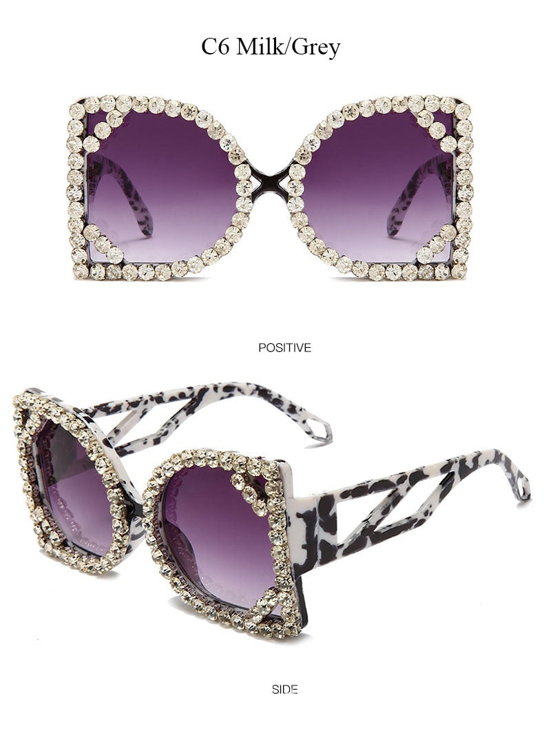 Crystal Designer Photochromic Gradient Shade Rimless Sunglasses - Women Sunglasses - DYAVOR®