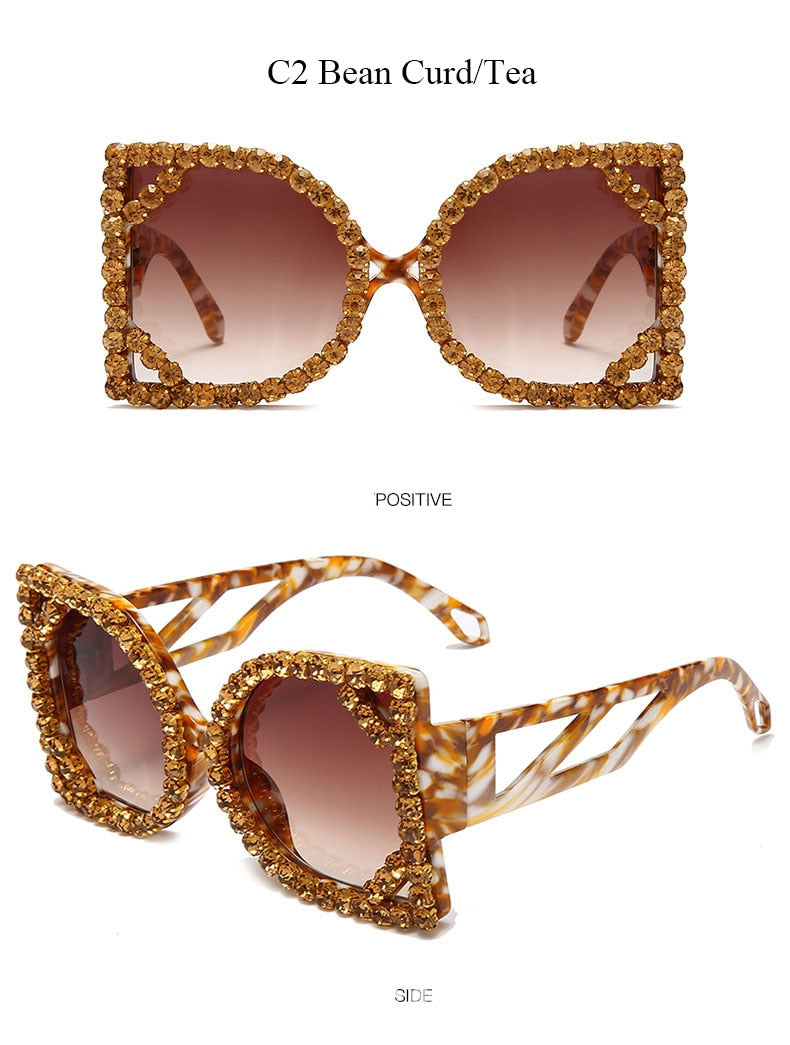 Crystal Designer Photochromic Gradient Shade Rimless Sunglasses - Women Sunglasses - DYAVOR®