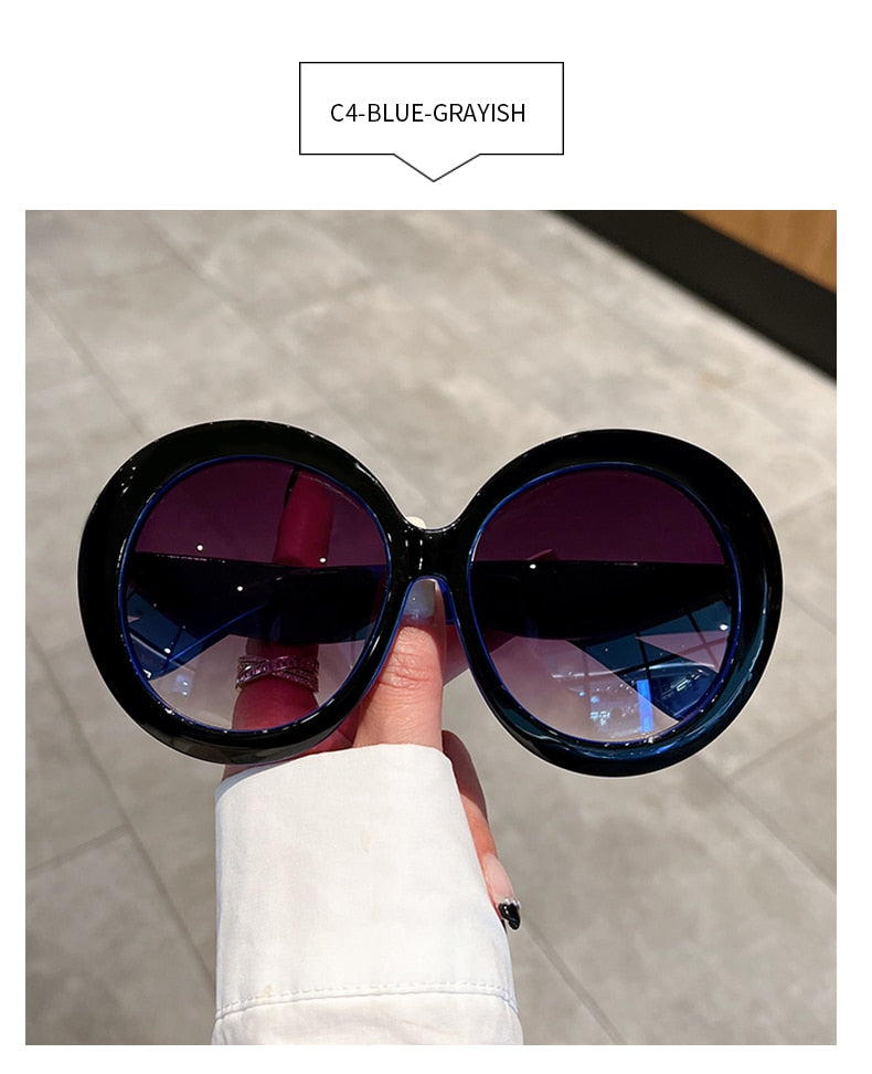 Unisex Trendy Vintage Oversized Gradient Goggle Round Sunglasses - Unisex Sunglasses - DYAVOR®