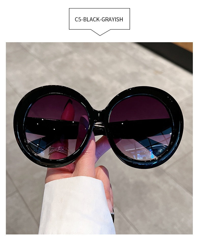 Unisex Trendy Vintage Oversized Gradient Goggle Round Sunglasses - Unisex Sunglasses - DYAVOR®