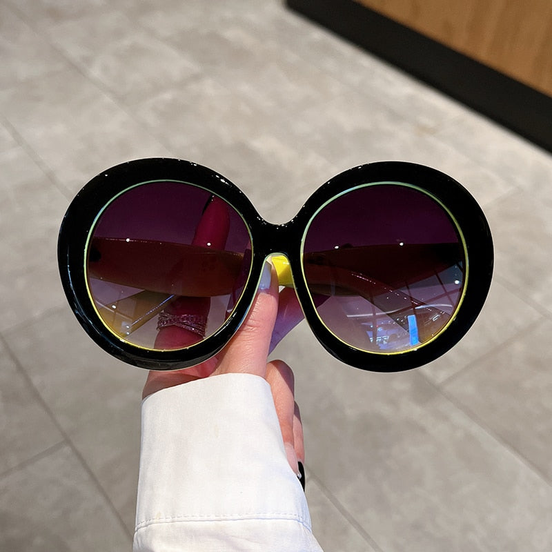 Unisex Trendy Vintage Oversized Gradient Goggle Round Sunglasses - Unisex Sunglasses - DYAVOR®