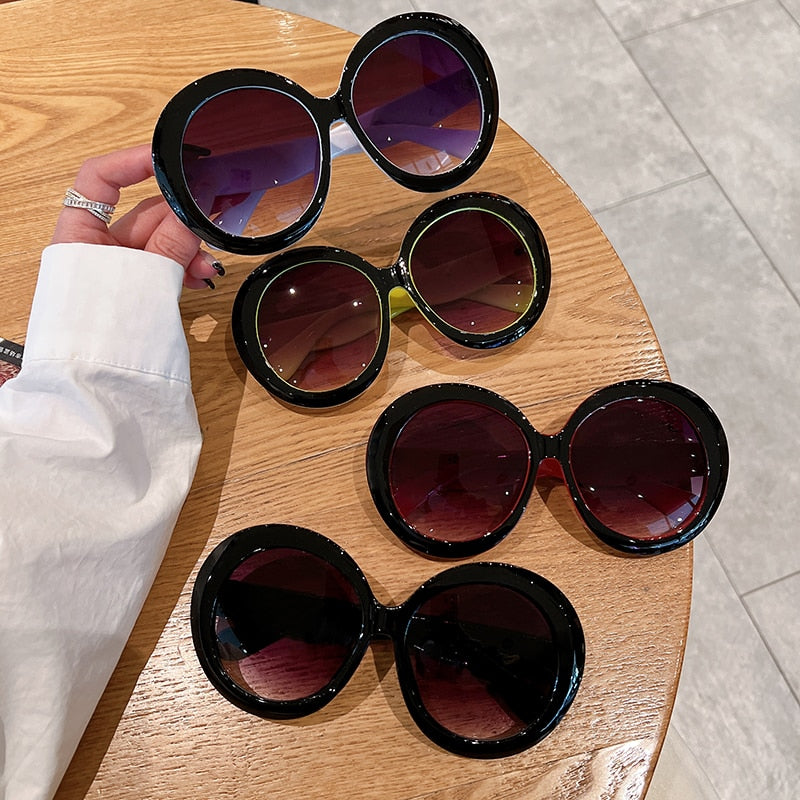 Unisex Trendy Vintage Oversized Gradient Goggle Round Sunglasses - Unisex Sunglasses - DYAVOR®