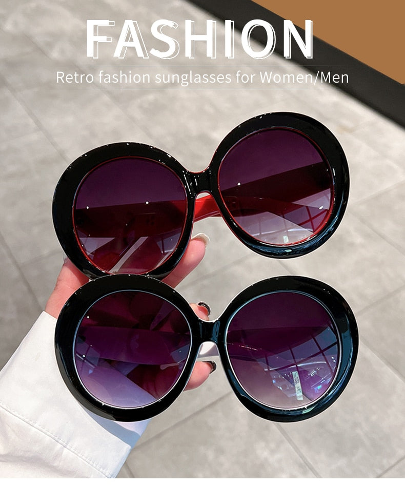 Unisex Trendy Vintage Oversized Gradient Goggle Round Sunglasses - Unisex Sunglasses - DYAVOR®