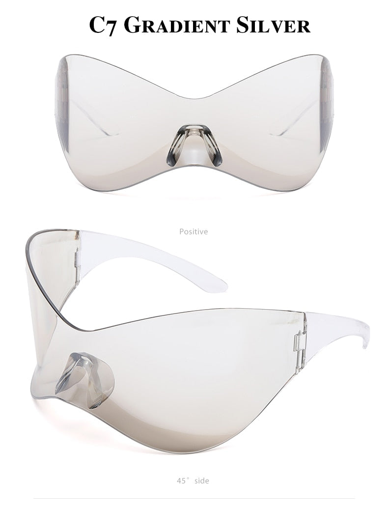 Unisex Black Color Punk Style Rimless Gradient Lens Sunglasses - Unisex Sunglasses - DYAVOR®