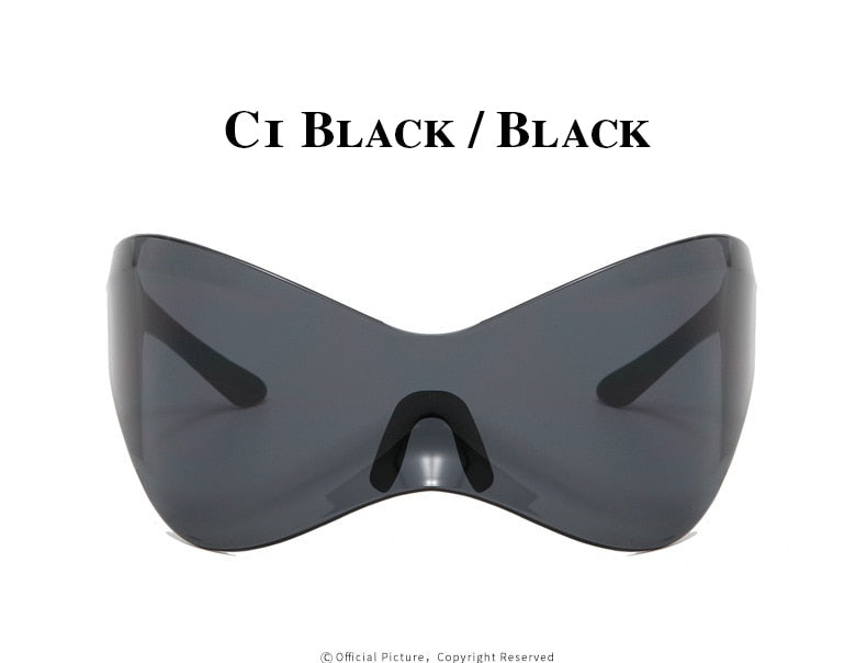 Unisex Black Color Punk Style Rimless Gradient Lens Sunglasses - Unisex Sunglasses - DYAVOR®