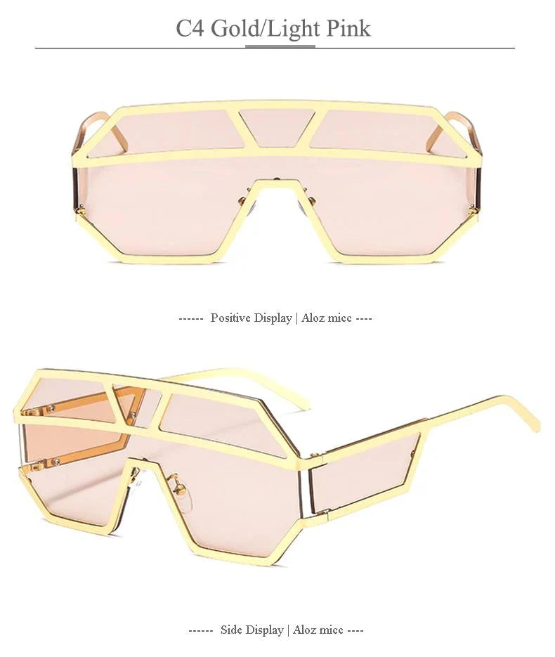 Oversized Square Designer Sunglasses for Women with One Piece Lens - Women Sunglasses - DYAVOR®