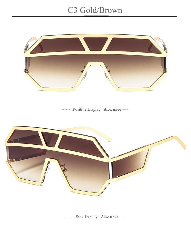 Oversized Square Designer Sunglasses for Women with One Piece Lens - Women Sunglasses - DYAVOR®